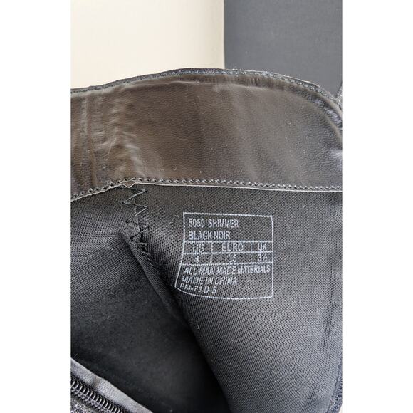 Stuart Weitzman 5050 Shimmer Riding Boots Black Metallic 4 US - Picture 13 of 13